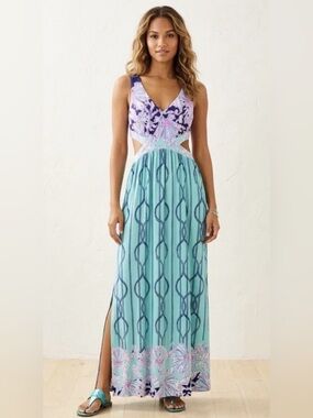 Lilly Pulitzer | Dresses | Lilly Pulitzer Blue And White Kerri Printed Maxi Dress Home Slice